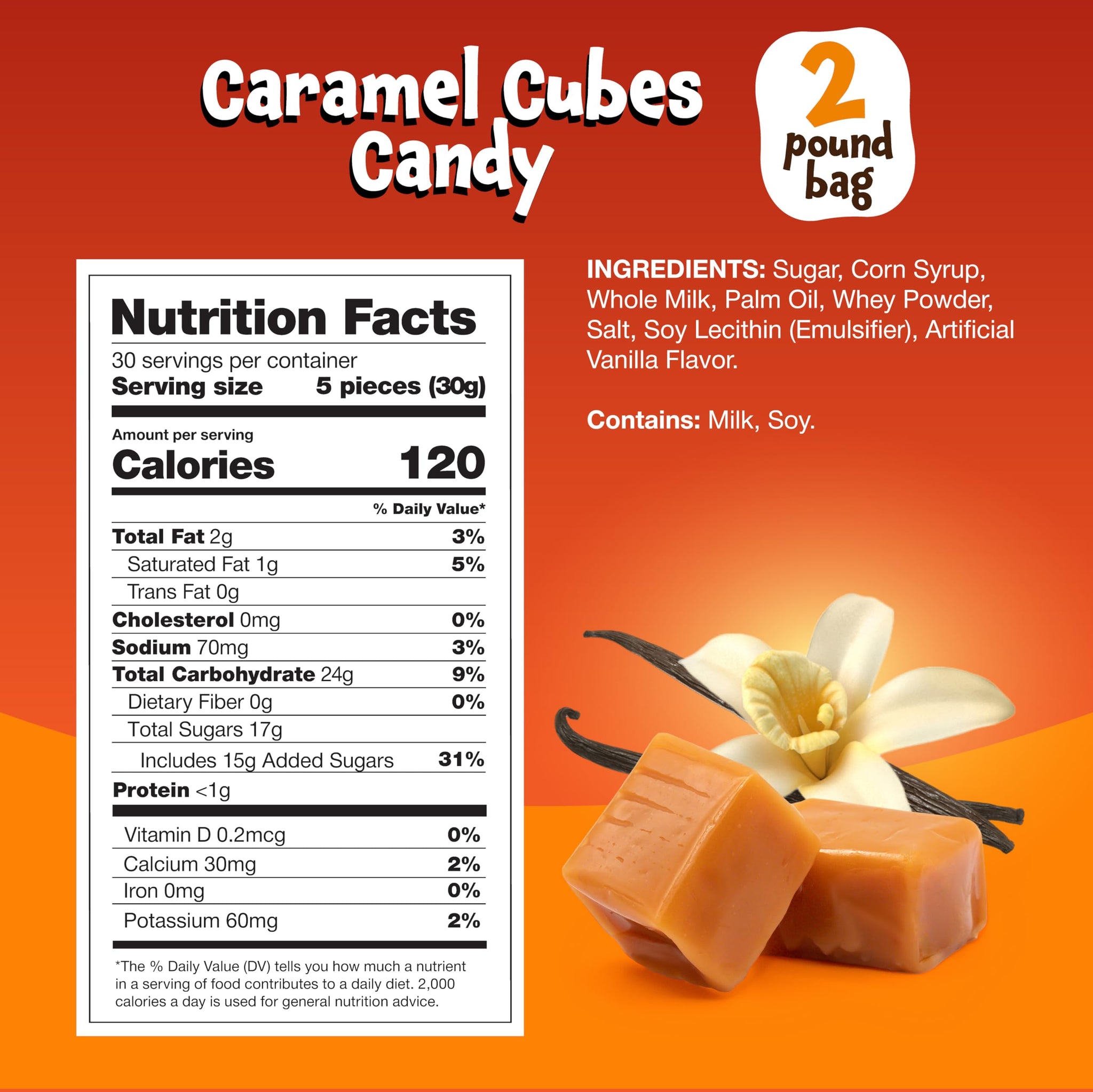 Caramel Candy - 2 Pound Pack - 150 Count - Classic Caramels Individually Wrapped - Chewy Candy for Office Bowls, Gifting, Snacking & Baking - Creamy