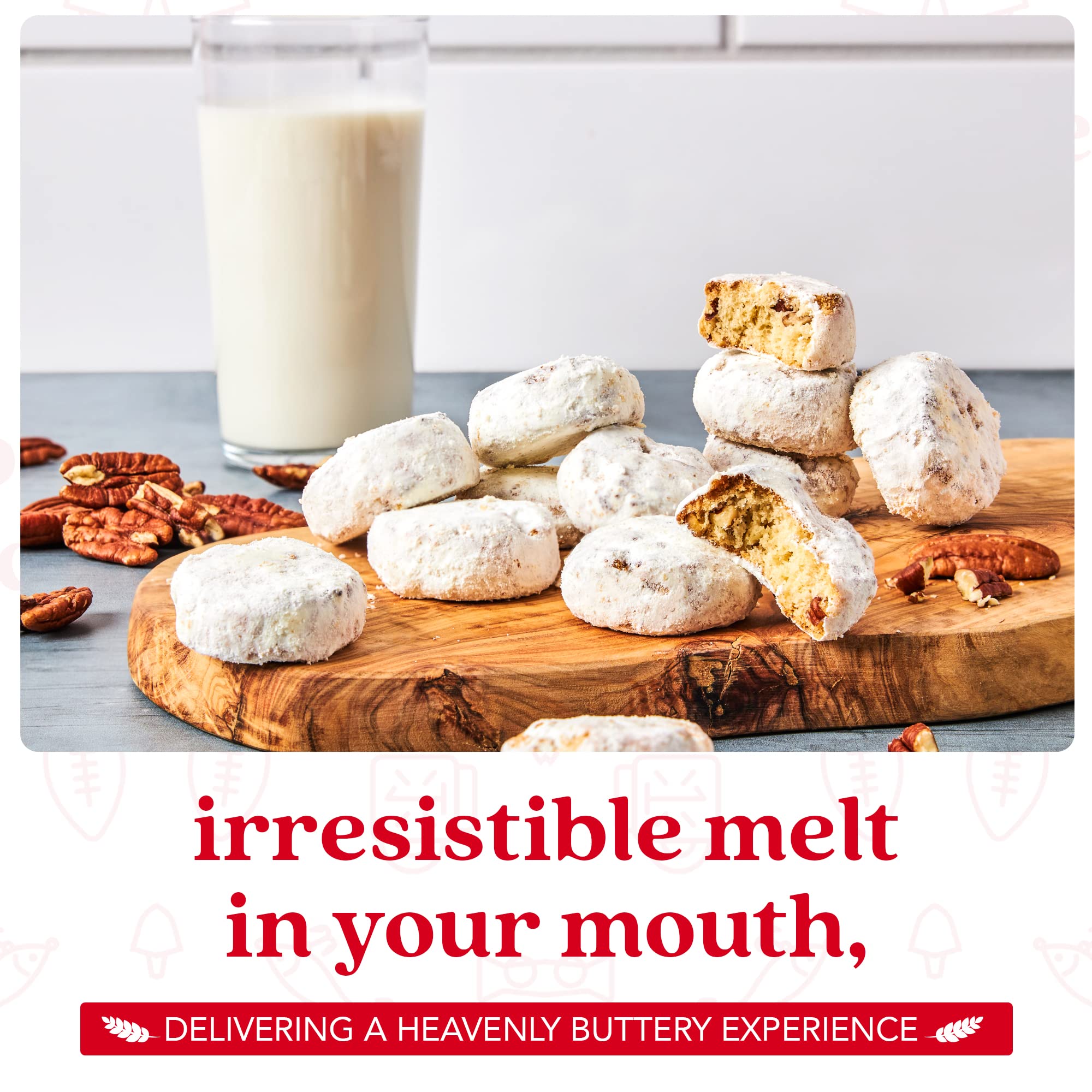 David’s Cookies Father's Day Butter Pecan Meltaways Flavored Gourmet Cookies With Crunchy Pecans - Delicious Ideal Cookie Gift Basket For Dads This