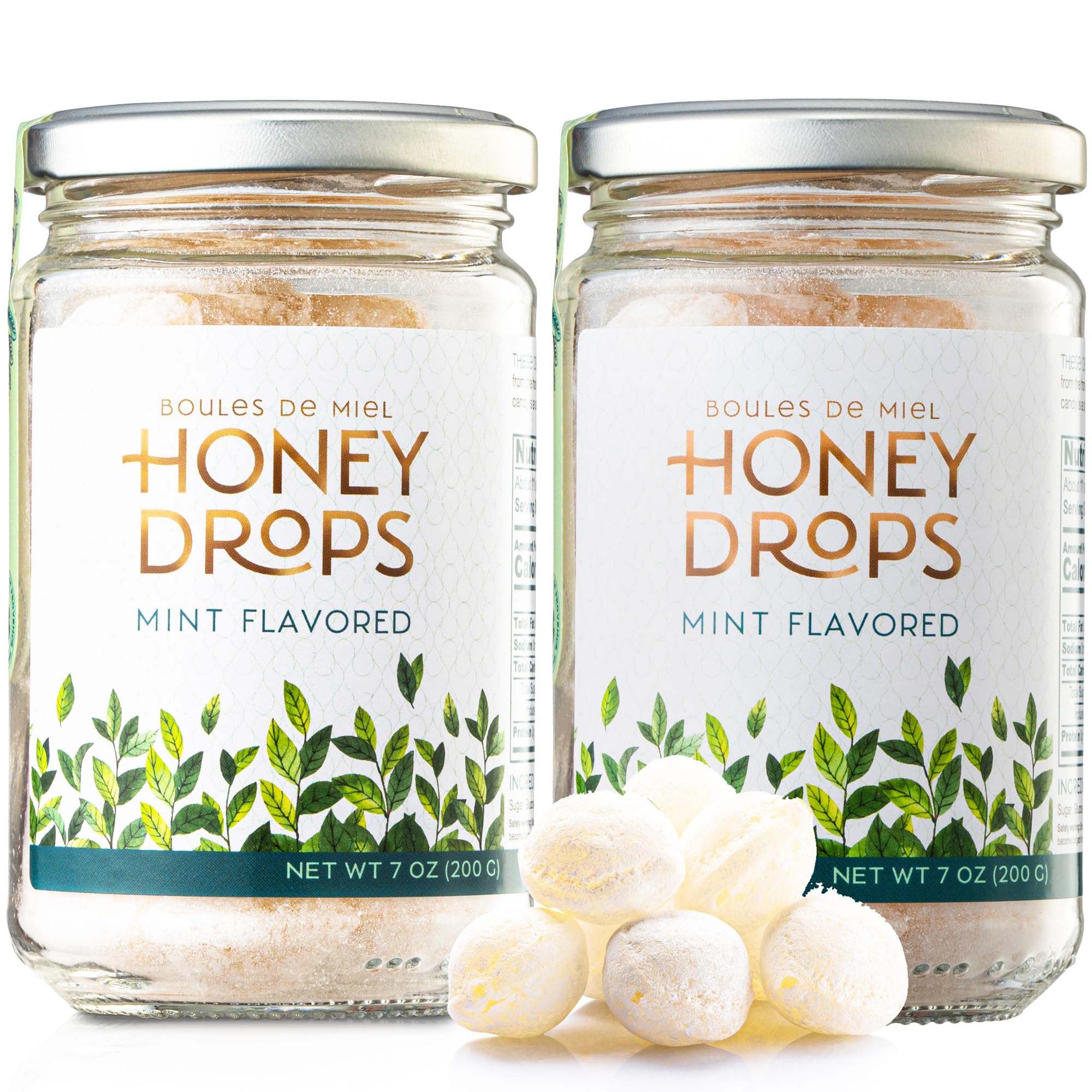 Gourmanity Honey Drops Mint Candy, Cooling Mint Flavored Liquid Honey, Soothes your Palate, Ideal Hostess or Holiday Gift, Made in Provence, France
