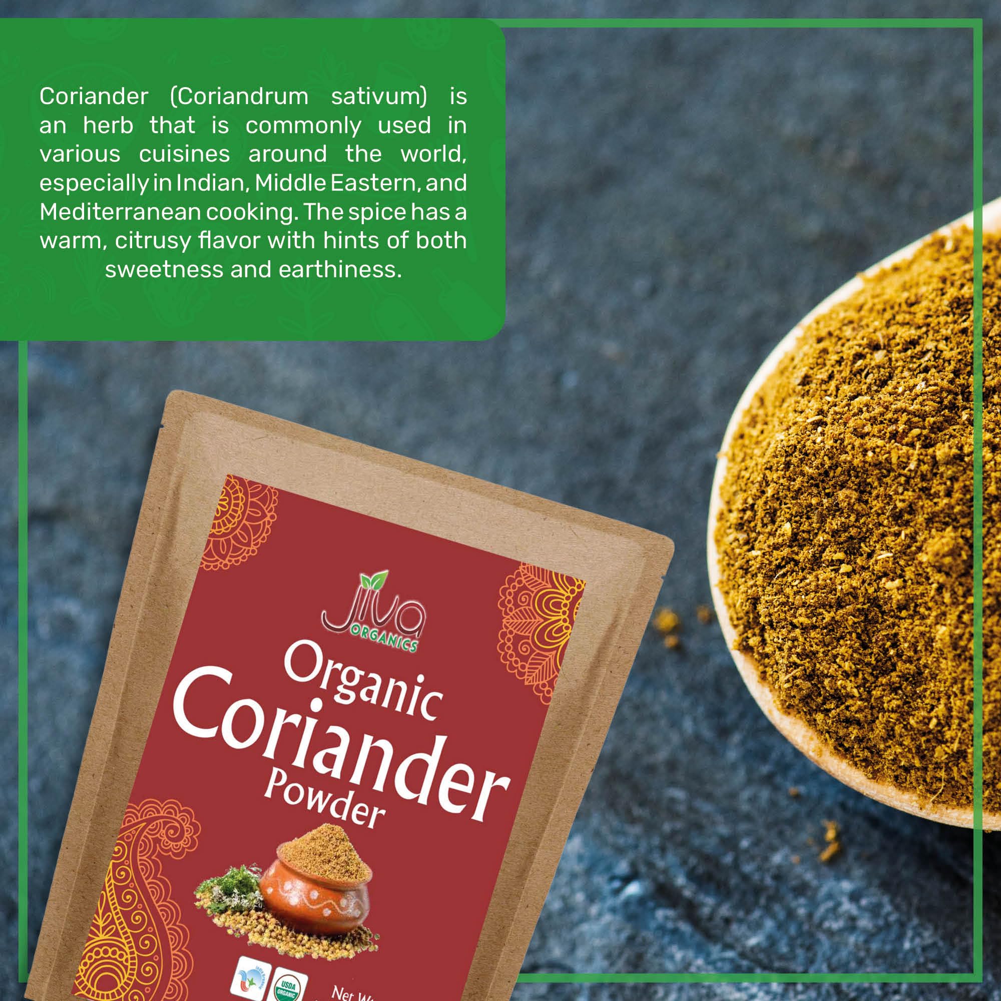 Jiva Organics Organic Ground Coriander Powder 1.5 LB Bulk Bag - Non-GMO, Pure - Dhania, Coriander Seeds Ground