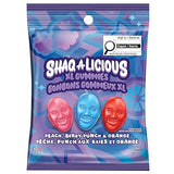 Shaq A Licious XL Gummies Candy, Peach, Berry Punch & Orange Flavors, 175g/6.2 oz