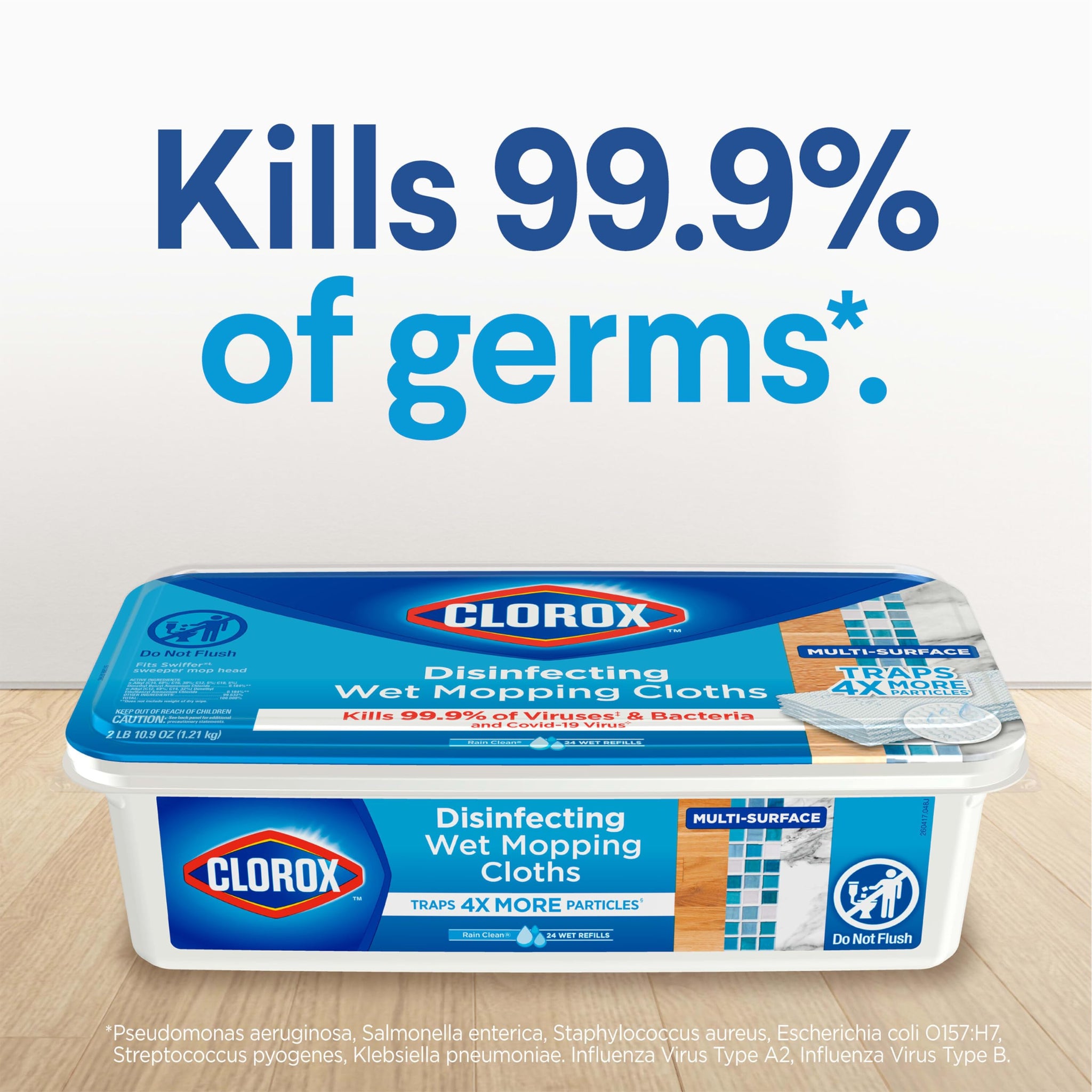 Clorox Disinfecting Wet Mopping Cloths, Rain Clean, 12 Wet Refills (Package May Vary)