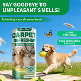 Maebho Carpet Deodorizer Freshener Powder for Pets - Pet Odor Eliminator for Urine, Feces & Vomit | Lemon Scent, Natural Ingredients Safe for Kids