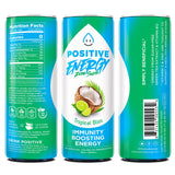 Positive Energy Immunity Boosting Energy Drink, Tropical Bliss, Zero Sugar, Keto Friendly, Gluten Free & Non-GMO, 12 Fluid Ounce (Pack of 12)