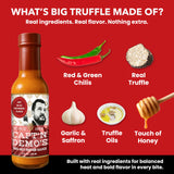 CAPTAIN DEMO's DOUBLE TRUFFLE Red Hot Pepper Sauce - Two Bottle Pack with BONUS Travel Bottle, Gourmet Hot Sauce With Black AND White Truffles