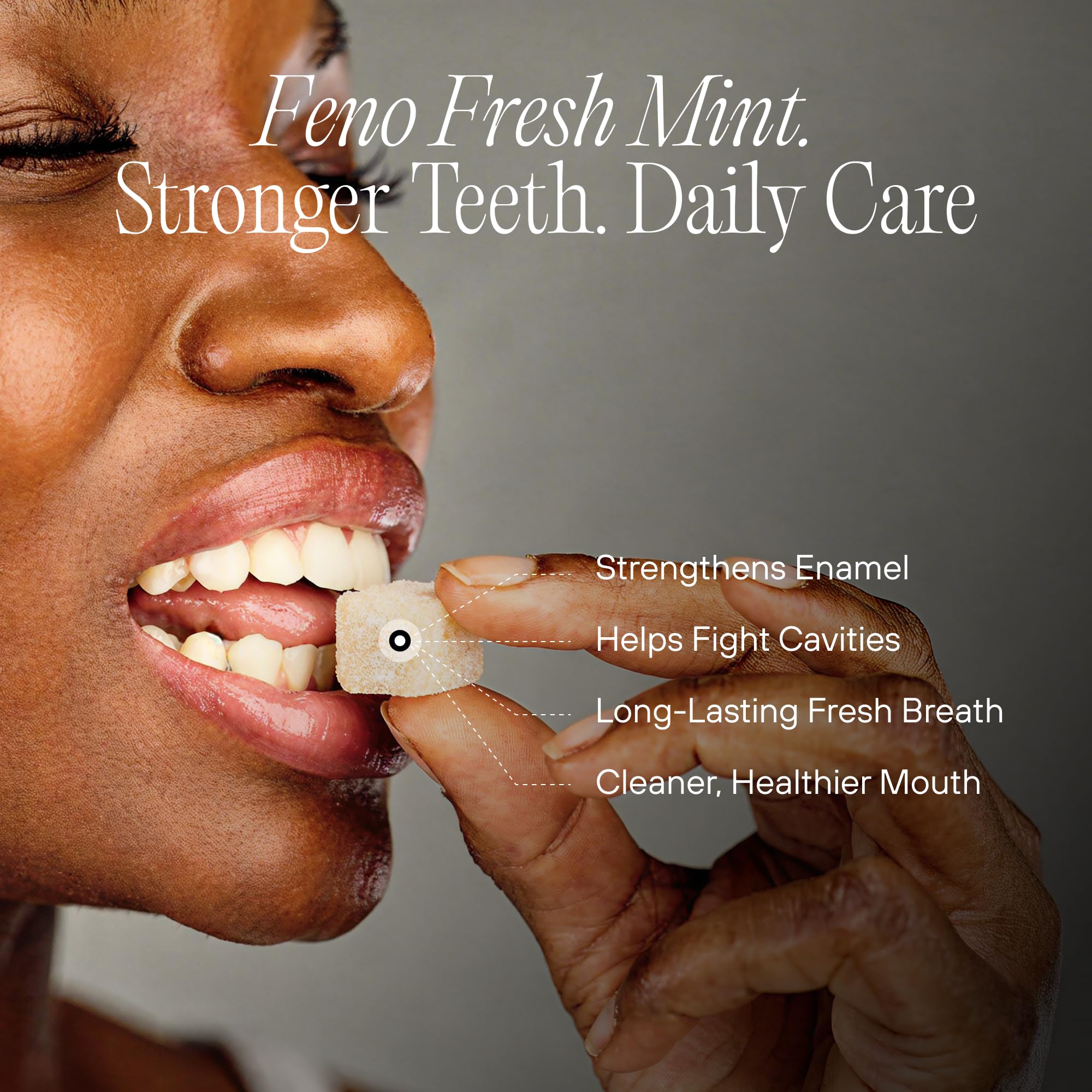Feno Remineralizing Gum - Sugar Free Xylitol Gum with Nano Hydroxyapatite, Spearmint Dental Chewing Gum, Organic Tree Sap Base, Fresh Breath and Daily