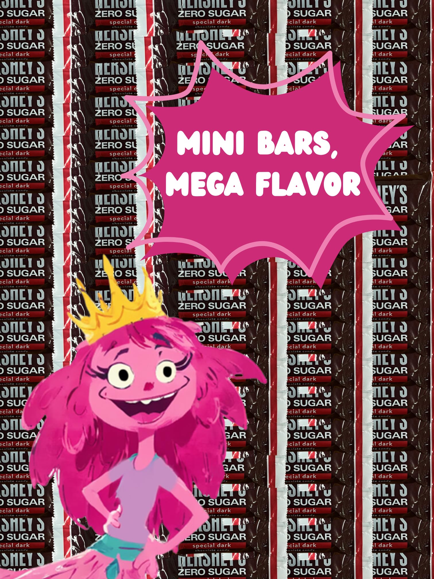 Sugar Free Chocolate - SPECIAL DARK Zero Sugar Chocolate Candy Bite Size Bars - 2 LB Bag (32 oz) - Individually Wrapped Chocolate - With Queen Jax