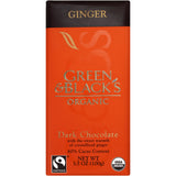 Dark Chocolate with Ginger Organic 3.50 Ounces (10 Bars)