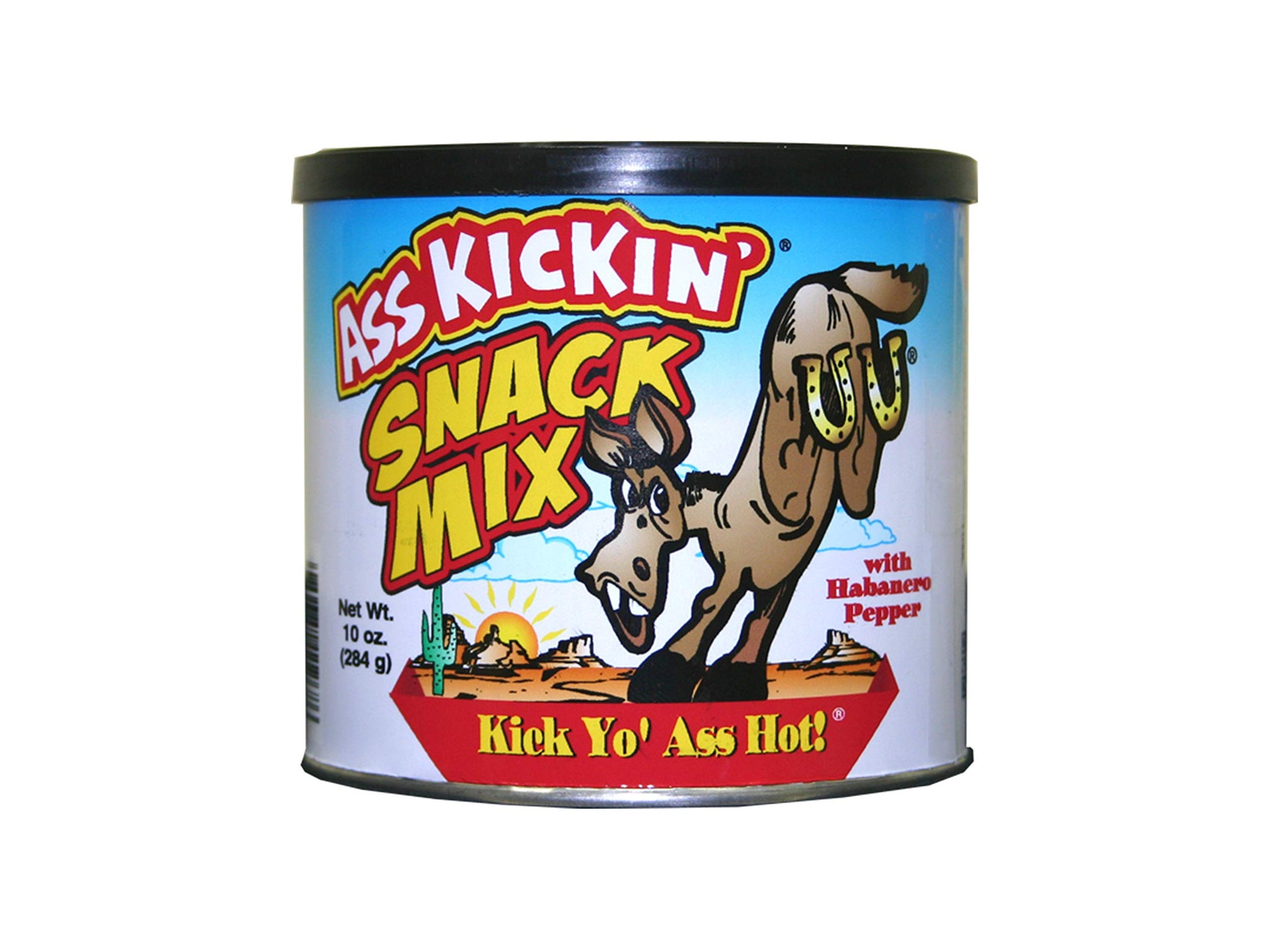ASS KICKIN’ Habanero Pepper Spicy Hot Peanut Snack Mix - 10 oz - 12 Pack - Hot Peanuts, Cashews, Rice Crackers, Sesame Sticks and Pretzels - Ultimate