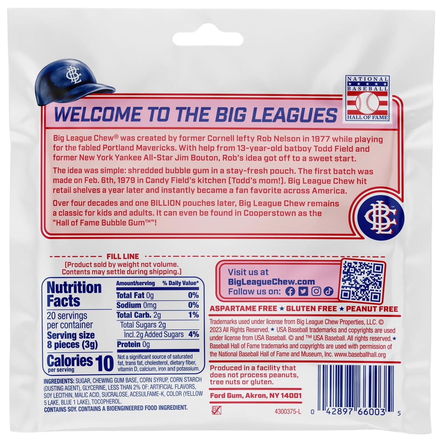 Big League Chew Watermelon Bubble Gum 3-Pack - 2.12oz Packets - Watermelon Baseball Gum - Big League Chew Baseball Candy Set for Treats, Party Favors