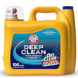 ARM & HAMMER Plus OxiClean Max Force Deep Clean Stain Formula Liquid Laundry Detergent, Sparkling Clean Scent, 150 Fl Oz, 100 Loads