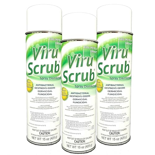 Jani-Source ViruScrub Aerosol, Hospital Grade MRSA Disinfectant Spray, Ready-To-Use, Citrus Scent, 3 Pack…