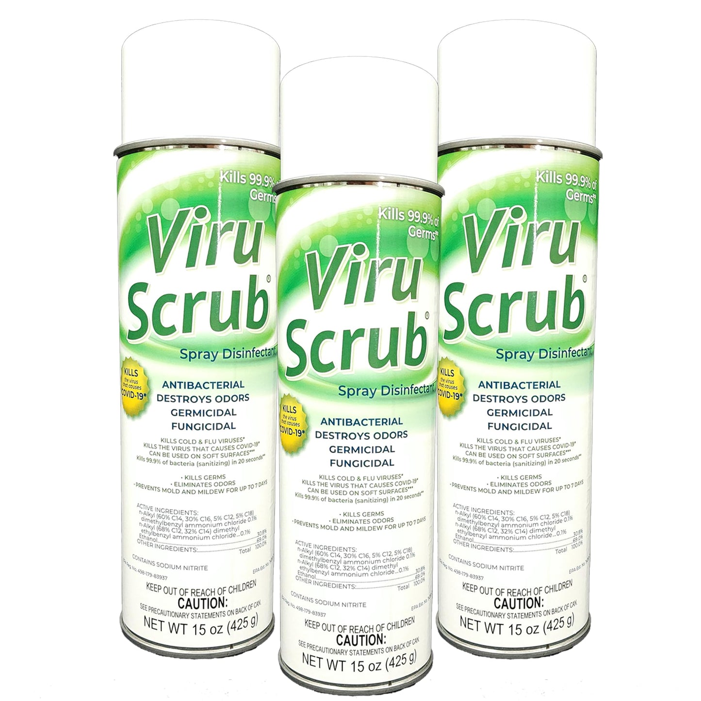 Jani-Source ViruScrub Aerosol, Hospital Grade MRSA Disinfectant Spray, Ready-To-Use, Citrus Scent, 3 Pack…