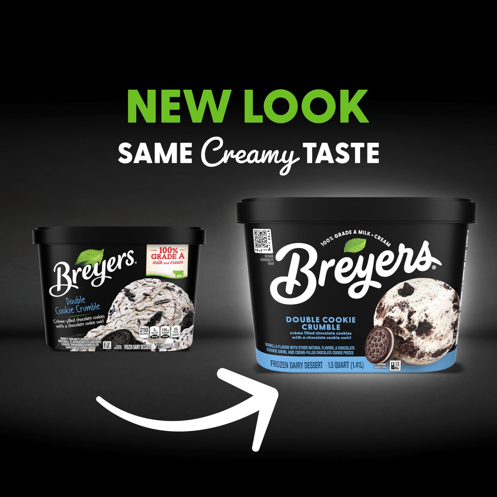 Breyers Frozen Dairy Dessert For a Frozen Treat Double Cookie Crumble Made with 100% Grade A Milk & Cream 48 oz