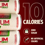 BUM Sugar-Free Energy Drink, Strawberry Kiwi, Lightly Carbonated and Gluten Free with 112mg of Natural Caffeine & Nootropics for Energy & Focus, Brain