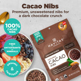Navitas Organics Cacao Nibs - Unsweetened Dark Chocolate Crunch - Antioxidants, Minerals, Fiber - For Trail Mix, Baking & More - USDA Organic, Fairtrade, Non GMO, Gluten Free, Non-alkalized (8oz. Bag 76 Servings)