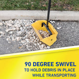 Quickie Debris Dustpan with Handle, Jumbo Debris Pan, Trash Collection for Industrial/Professional Cleaning