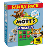 Mott's Fruit Flavored Snacks, Animals Assorted Fruit, Gluten Free Snack, Family Pack, 40 Ct, 32 oz