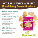 Appleways Mixed Berry Animal Crackers Snack Packs, 0.9 oz, 20 Count - Crispy Whole Grain Crackers, Individually Wrapped Snacks for School, Office