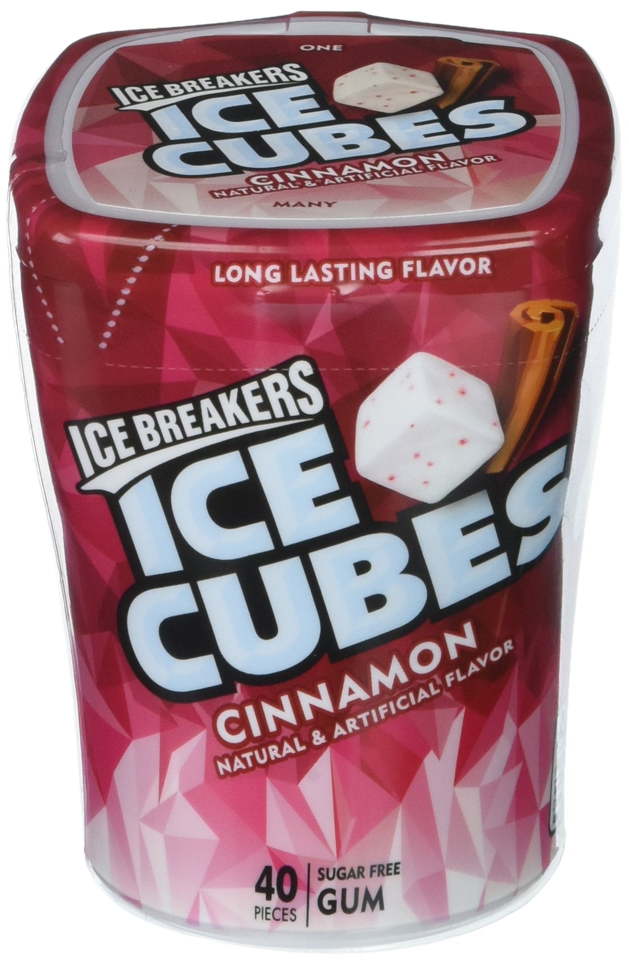Ice Breakers Ice Cubes Sugar Free Gum, Cinnamon 40 count Pack of 4