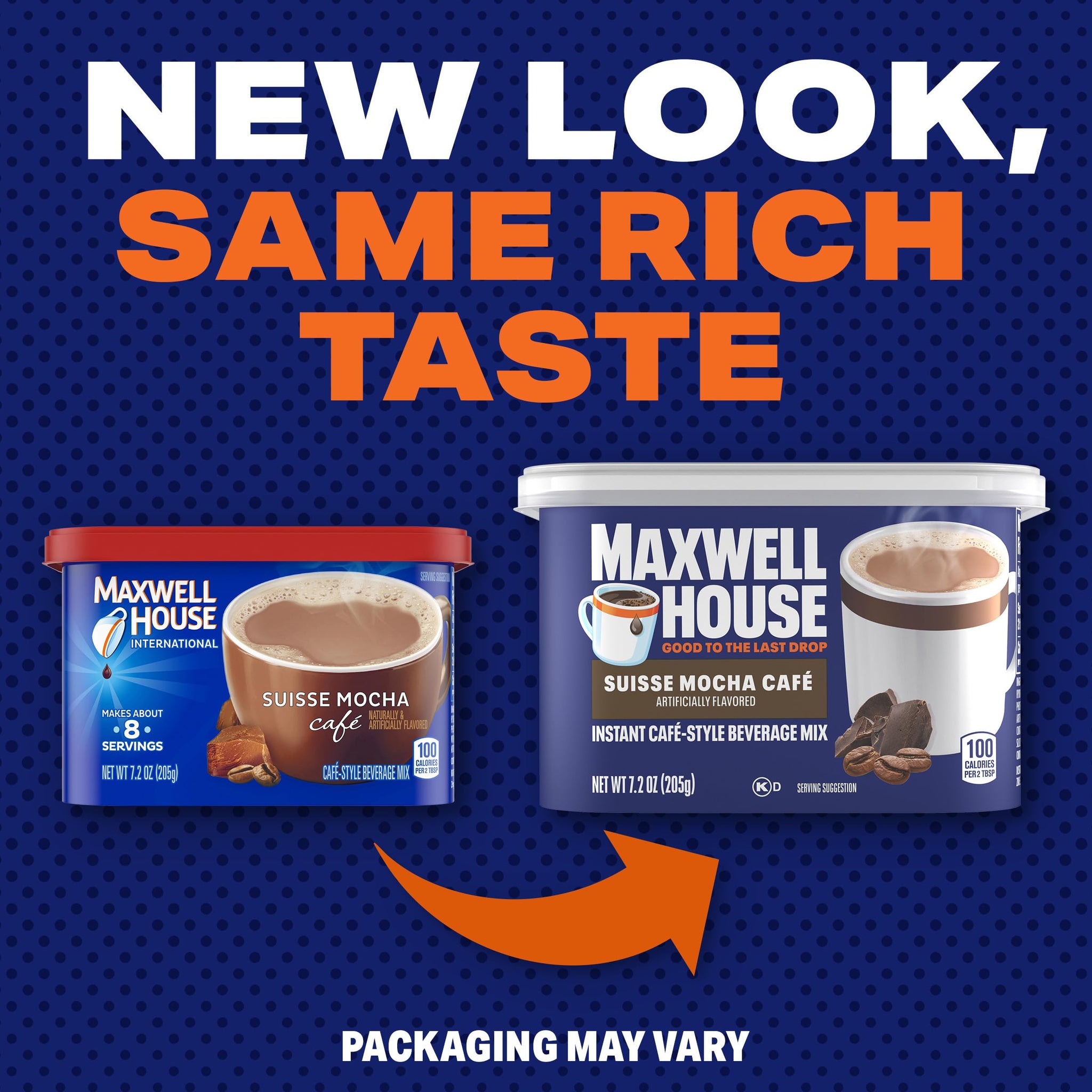 Maxwell House Instant Cafe-Style Beverage Mix, Easy to Prepare, 1 Canister, for Quick Morning Coffee or Afternoon Treat, Suisse Mocha Cafe, Kosher