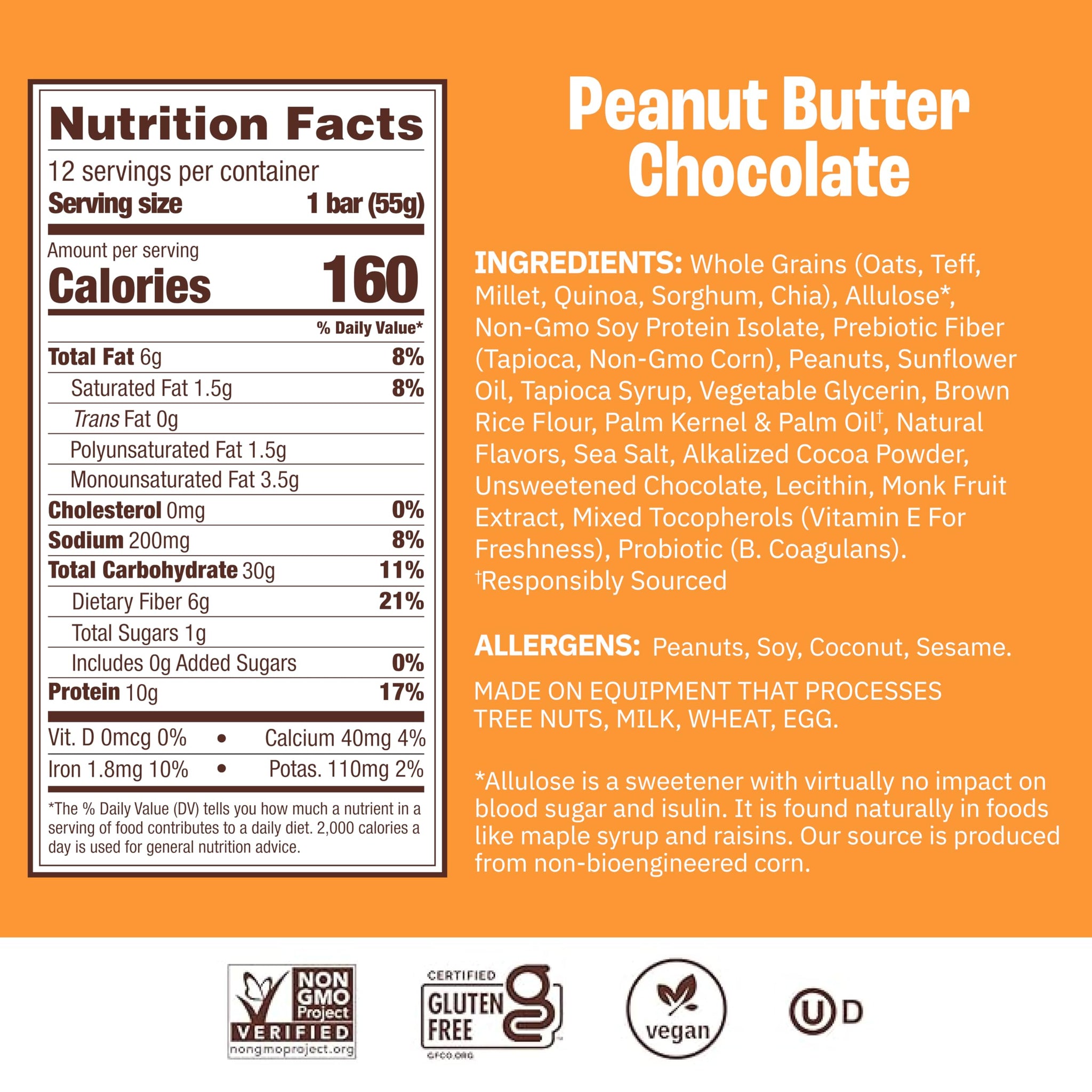 Munk Pack Peanut Butter Probiotic Protein Bars | 10g Plant Protein, 1g Sugar, 6g Fiber | Diabetic-Friendly Ideal Breakfast Bars - On-the-Go Snacks