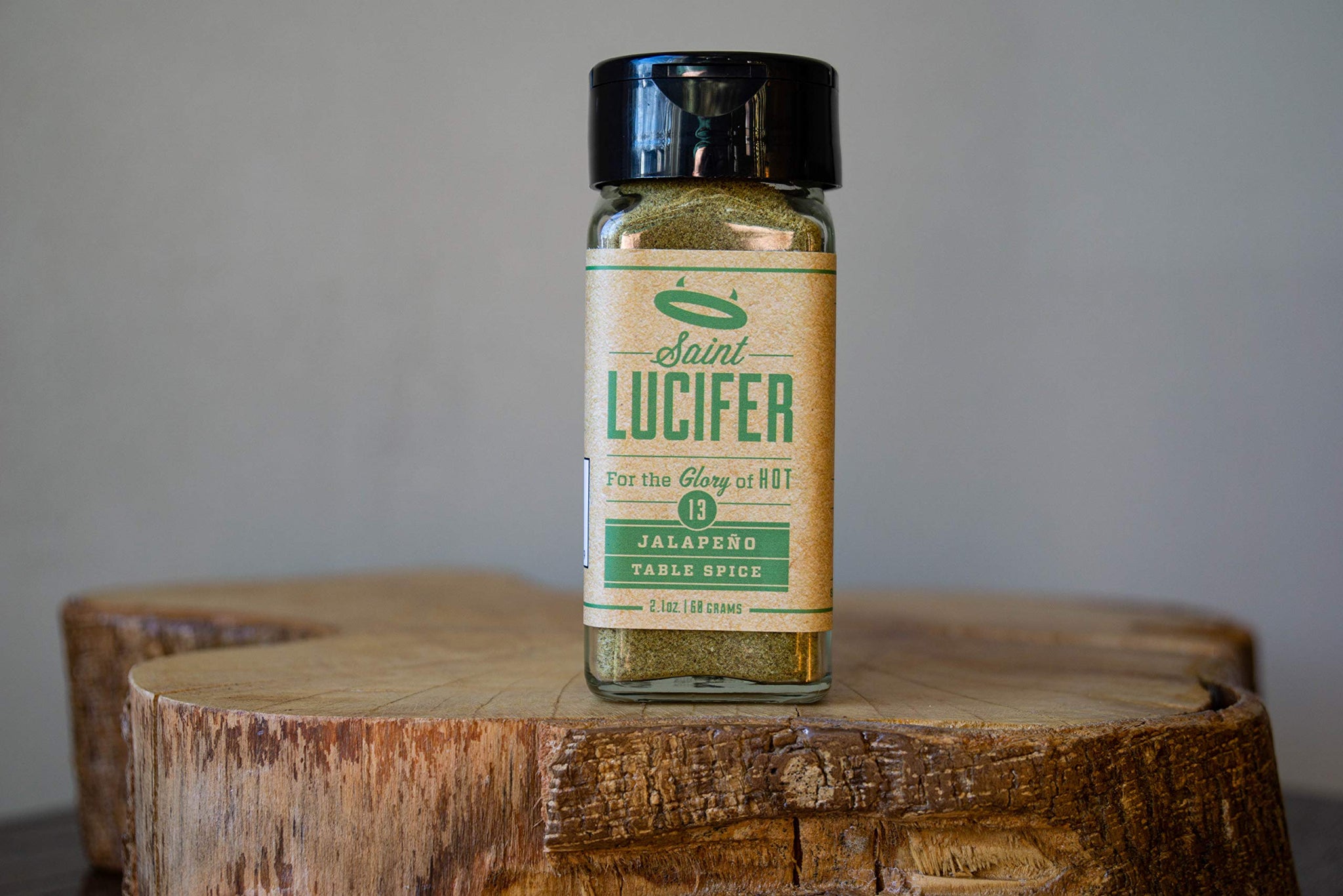 Saint Lucifer Spice Co, Jalapeno Table Spice Number 13, 2.1 ounce glass jar, Made In The USA, Gluten Free, Sugar Free, Vegan, Vegetarian