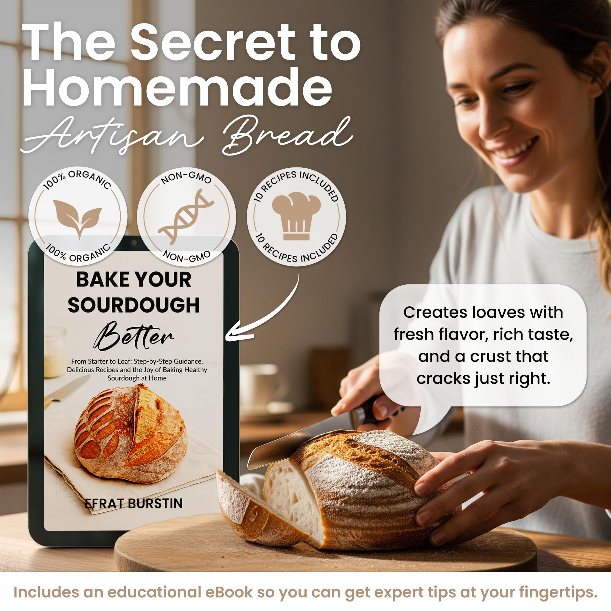 ERNEY Dehydrated Sourdough Starter for Bread Making - Perfect Rise Organic Sourdough Bread Flour with Instruction - Versatile Homemade Pastry Flour