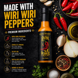 Divine Pepper Original Wiri Wiri Hot Sauce - Medium Heat Gourmet Pepper Sauce for Eggs, Chicken, Fish & Everyday Meals - Small Batch Artisan Sauce