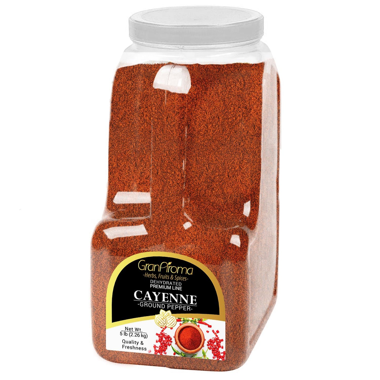 GranAroma Cayenne Pepper, 5 lb, Spicy Flavor, Salsas & Sauces, Versatile Spice
