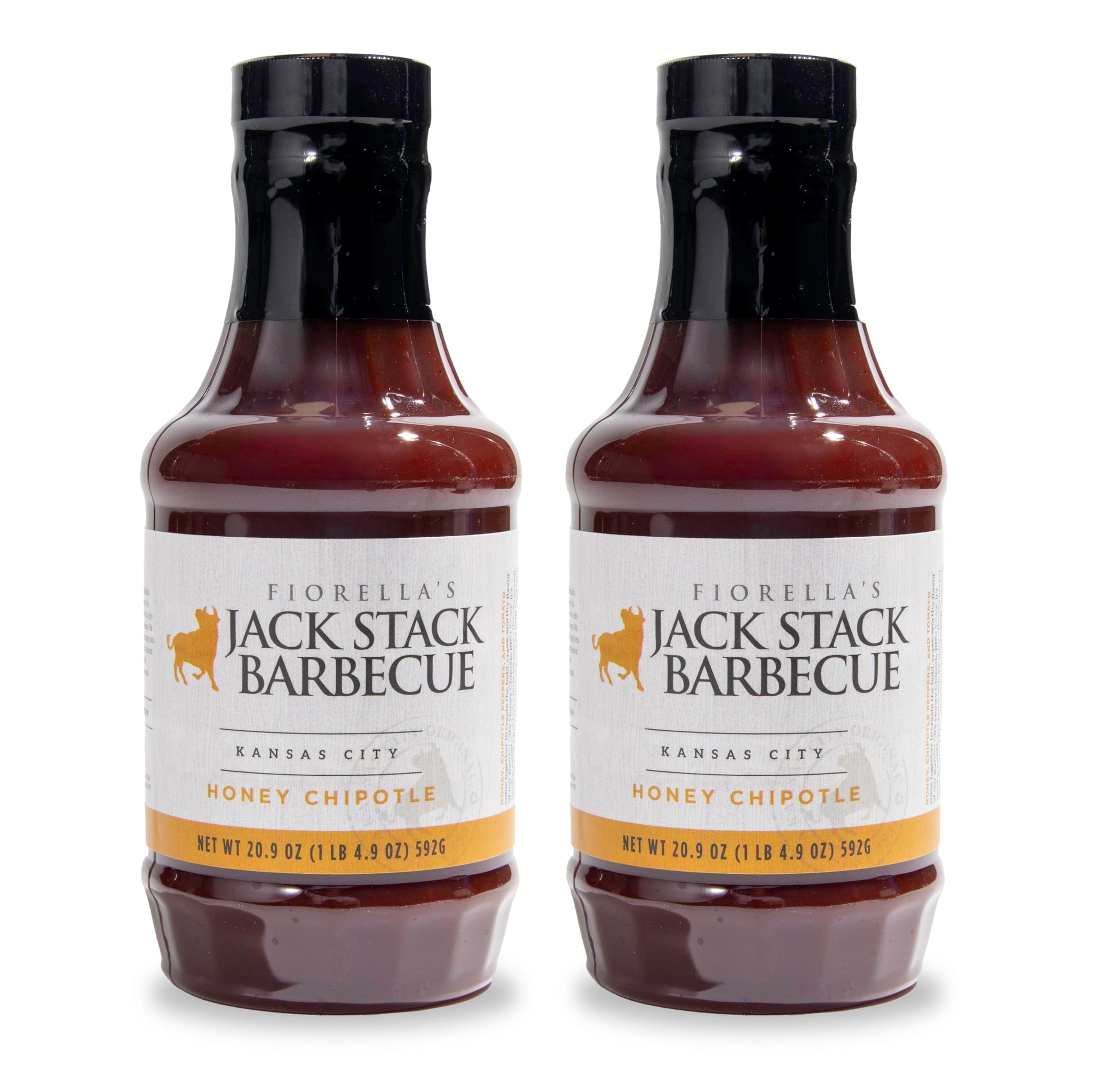 Jack Stack Honey Chipotle Barbecue Sauce - Kansas City BBQ Sauce - Sweet Heat KC BBQ Sauce (2 Pack, 21oz Bottles)