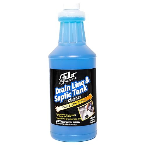 Fuller Brush Drain Line & Septic Tank Cleaner - 32 oz Enzyme-Based Drain Cleaner for Slow Drains, Grease & Food Buildup, Safe for PVC/Metal Pipes