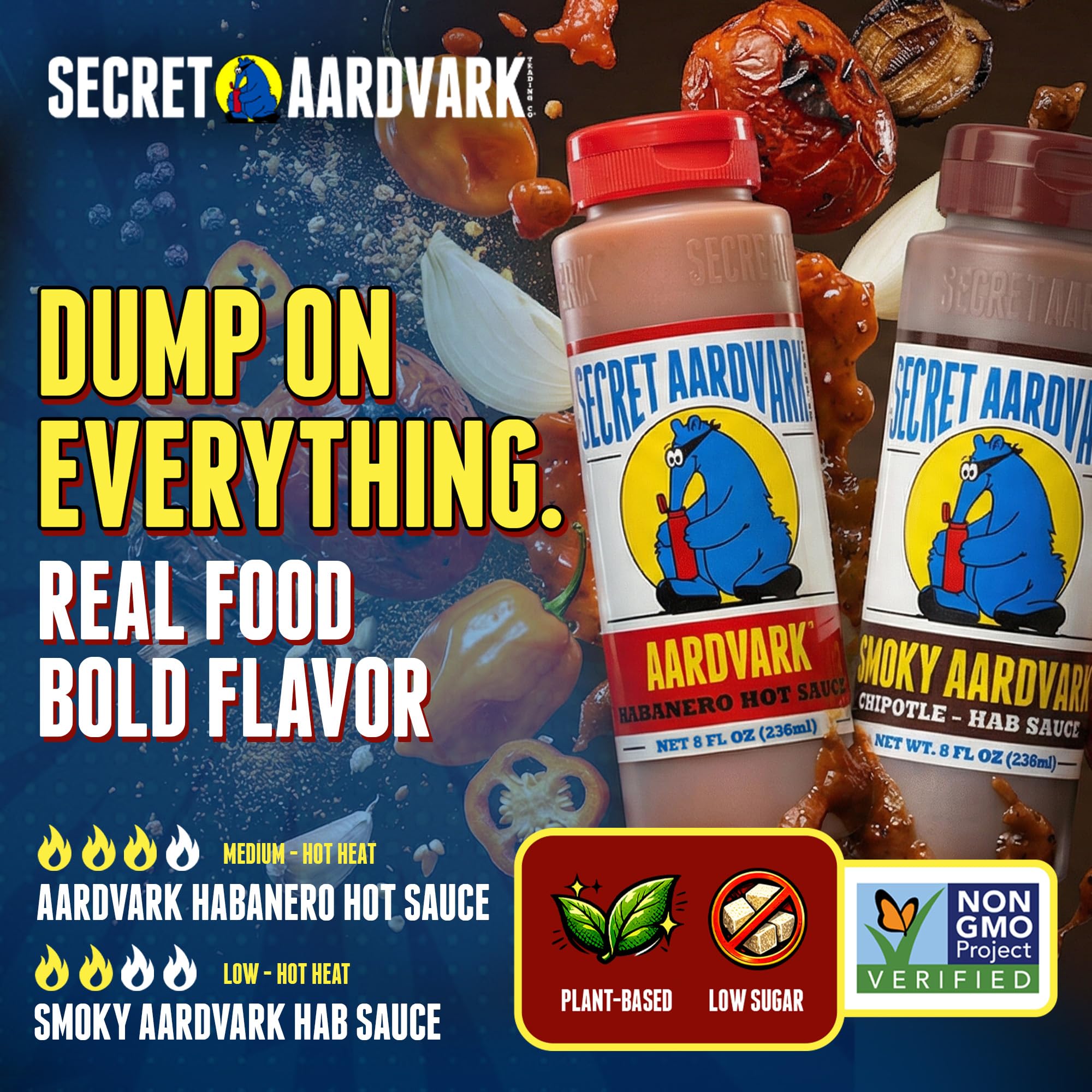 Secret Aardvark Habanero and Chipotle Hot Sauce, 2-Pack Bundle 8 fl oz