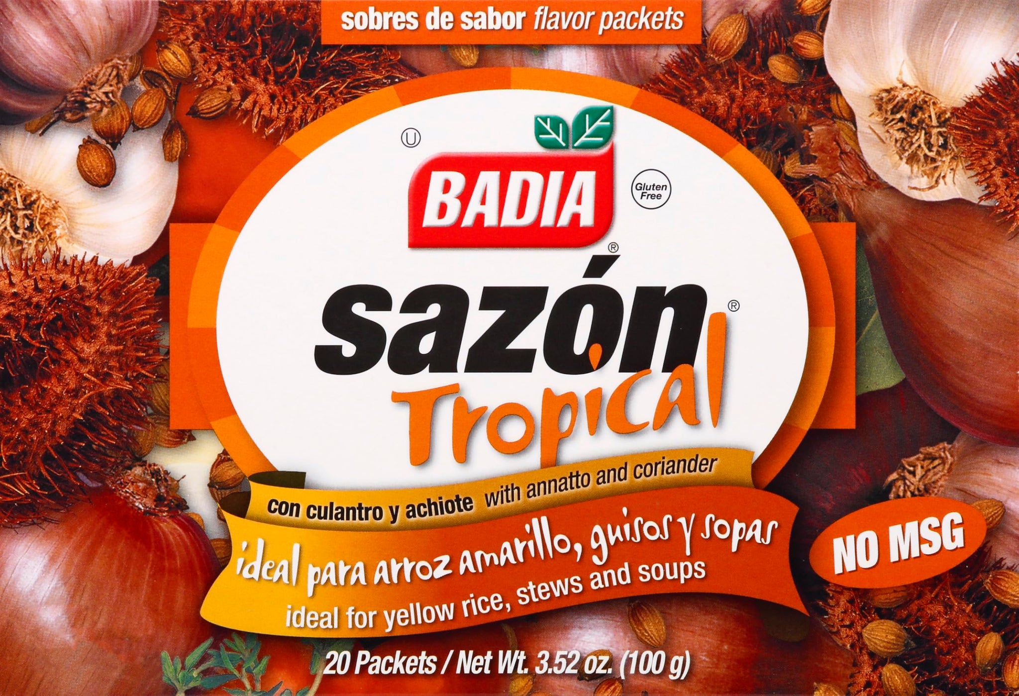 Badia, Sazon Tropical Flavor Packets, 3.52 Ounce