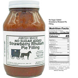 Amish Pie Filling and Topping - TWO 32 Oz Jars (Strawberry Rhubarb NSA)