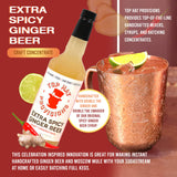 Top Hat Extra Spicy Ginger Beer Syrup - Spicy Ginger Syrup for Soda Makers - Makes 32 Craft Sodas, Mules, Cocktails, Mocktails - Compatible