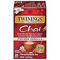 Twinings French Vanilla Chai Black Tea Individually Wrapped Bags, 20 Count (Pack of 1), Warm, Sweet & Spicy, Caffeinated, Enjoy Hot or Iced, 20