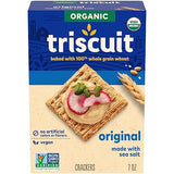 Triscuit Organic Original Whole Grain Wheat Crackers, Organic Crackers, Vegan Snacks, Lunch Snacks, 7 oz