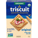 Triscuit Organic Original Whole Grain Wheat Crackers, Organic Crackers, Vegan Snacks, Lunch Snacks, 7 oz