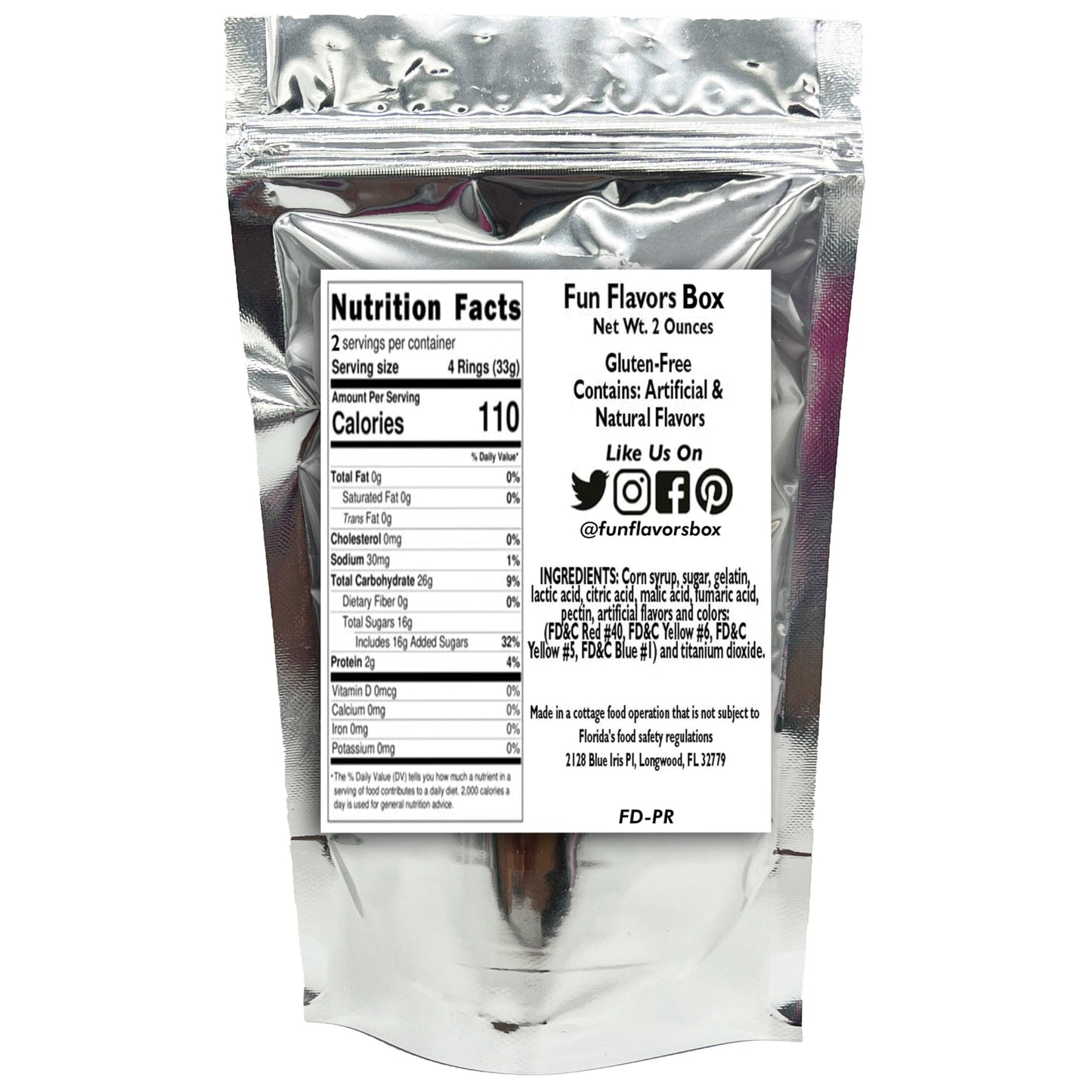 Freeze Dried Candy Peach Rings Variety Pack - Crunchy Candy Snack - Space Theme Party Favor Gift Idea, 2 oz