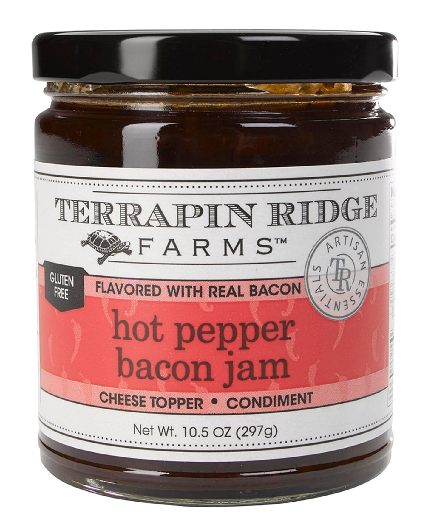 Terrapin Ridge Farms Hot Pepper Bacon Jam - Sweet & Spicy Spread with Real Bacon & Jalapeño - Gourmet Condiment for Cheese, Meats, and Appetizers