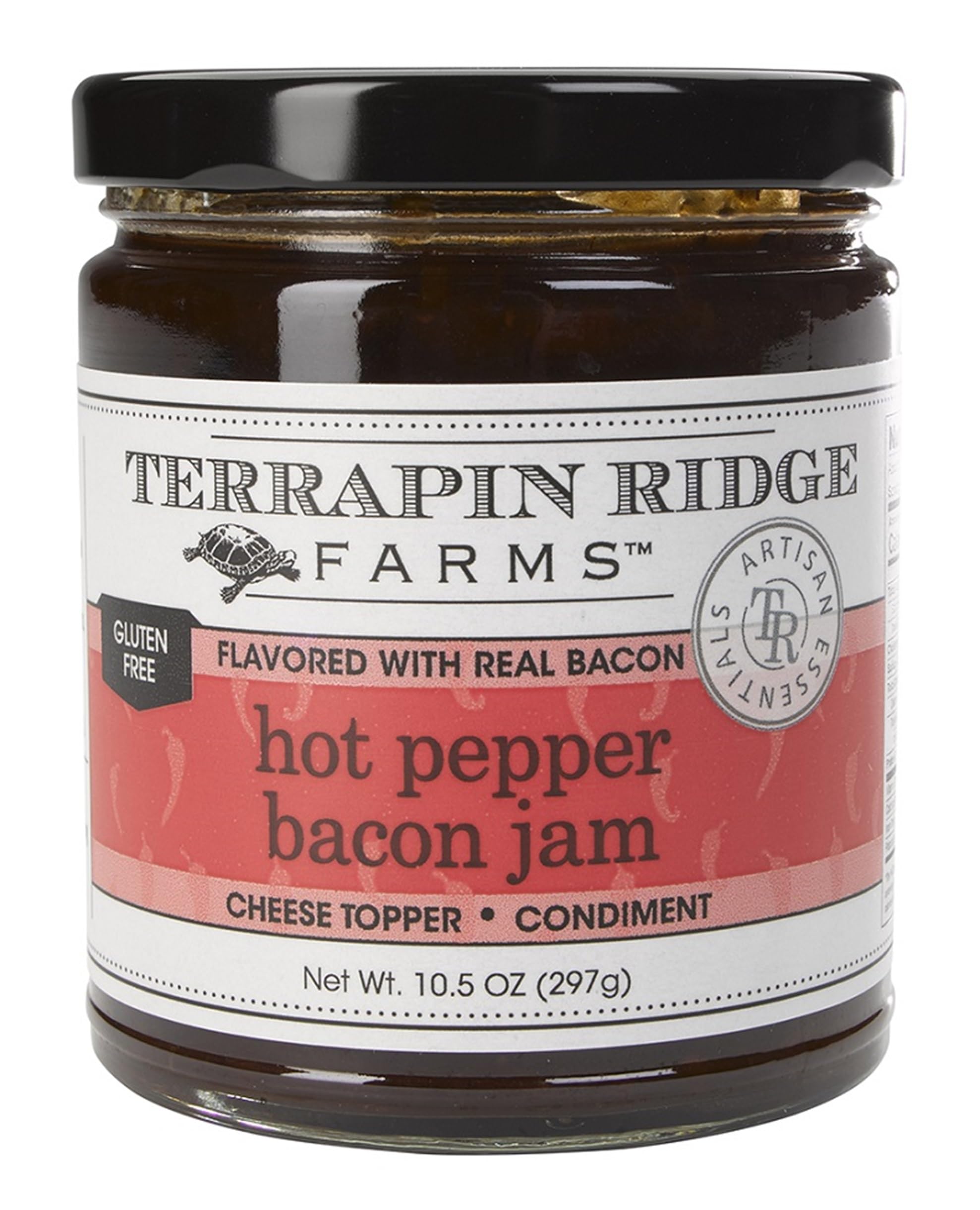 Terrapin Ridge Farms Hot Pepper Bacon Jam - Sweet & Spicy Spread with Real Bacon & Jalapeño - Gourmet Condiment for Cheese, Meats, and Appetizers