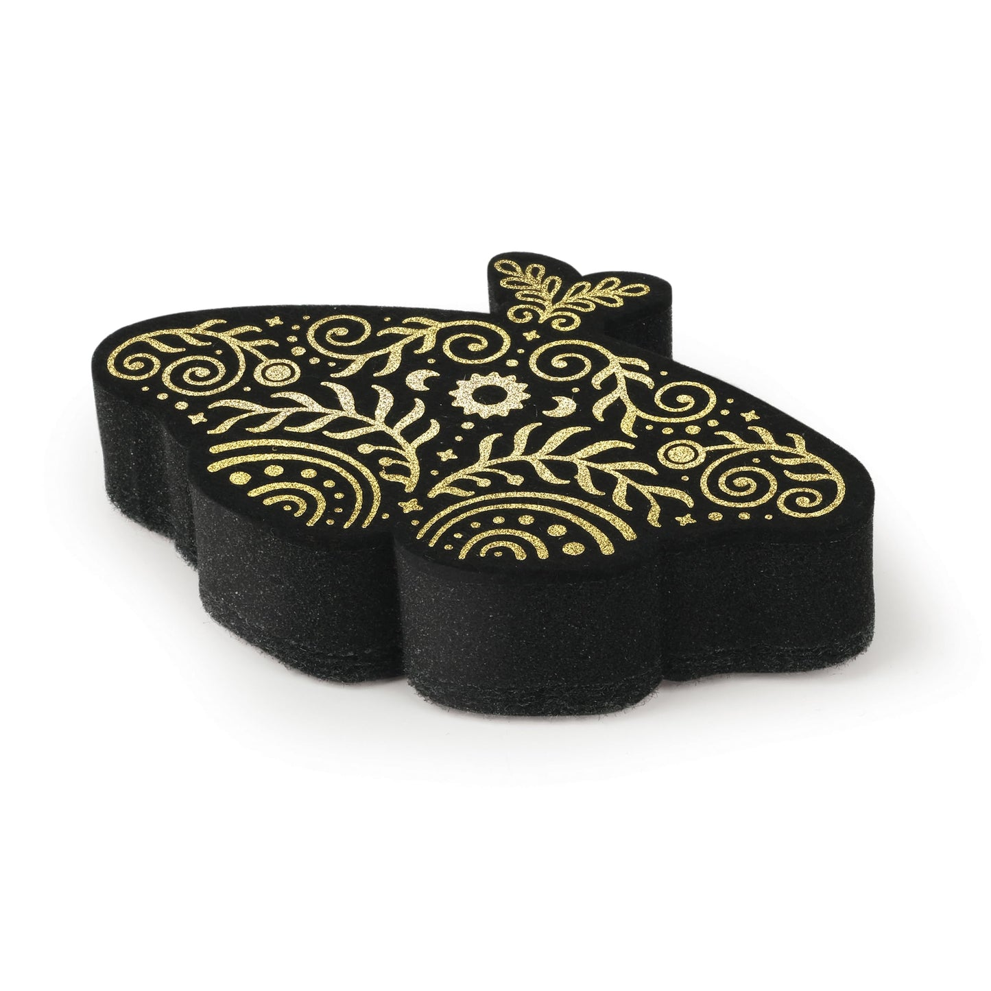 Genuine Fred Night Scrub Moth Kitchen Sponges - Set of 2 Moth-Shaped Sponges with Celestial Gold Metallic Details - Triple-Layer Design - Cute