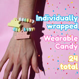 Happy Birthday Candy Bracelets, Individually Wrapped Bulk Party Favors, 24 Pieces Inside, 10.16 Ounces