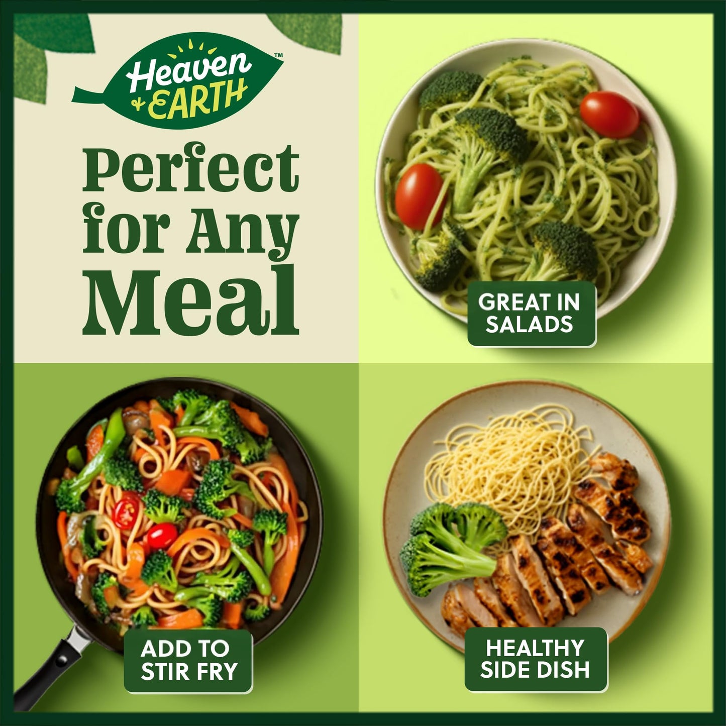 Heaven & Earth Hearts of Palm Rice & Spaghetti Variety Pack, 9 oz (2 Pack) | Ready to Eat | Gusset Pouch | Low-Carb, Keto & Paleo Friendly