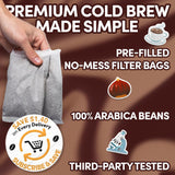 Sarasota Coffee 1905 Cold Brew Coffee Bags | Salted Caramel | Blonde-Medium Roast | Smooth & Low Acid | Ground Filter Packs | Cold Brew Kit Makes 14