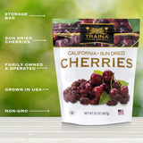 Traina Home Grown California Sun Dried Bing Cherries - Healthy & Non-GMO, Natural Sweet Flavor Fruit No Sugar Added, Perfect Snack In Resealable Pouch