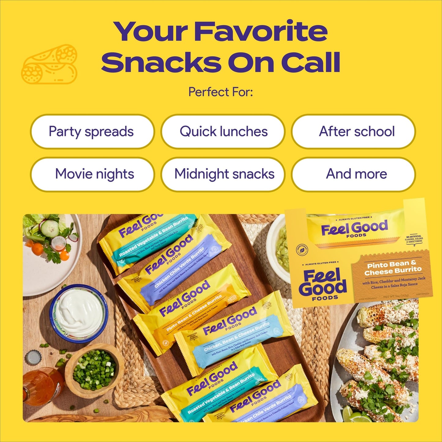 FEEL GOOD FOODS Pinto Bean & Cheese Burrito, 5 OZ