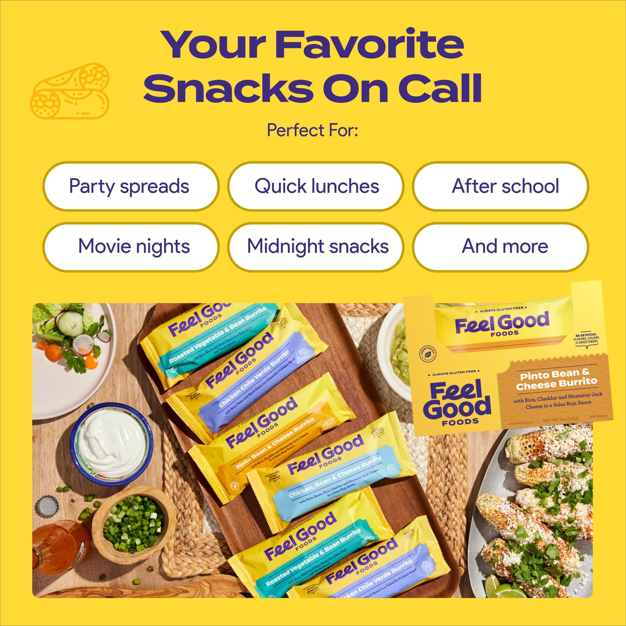 FEEL GOOD FOODS Pinto Bean & Cheese Burrito, 5 OZ