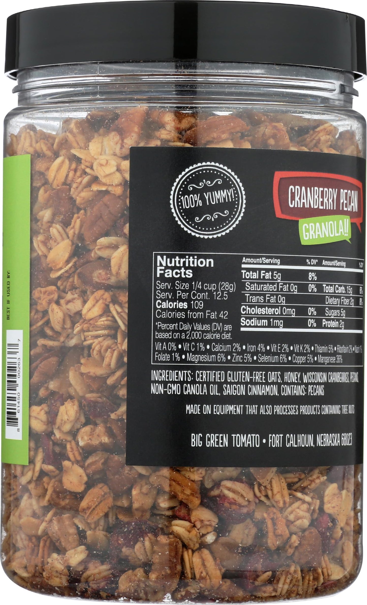 Granola!! Cranberry Pecan: Gluten, Peanut, Soy, Dairy, & Sulfite Free, 12.5oz from Big Green Tomato